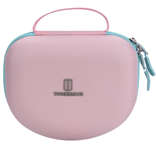 Image of Tourmate Hard Travel Case for Riwbox CT-7 / CT-7S Cat Ear LED Light Kids Wireless Headphones, Protective Carrying Storage Bag （Box for Sale）(Pink&Cyan)