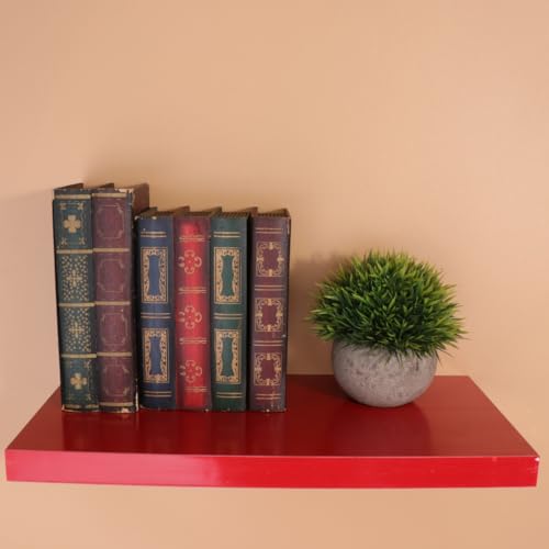 Étagère murale en bois rouge pour en finir avec les livres encombrants au sol - 7