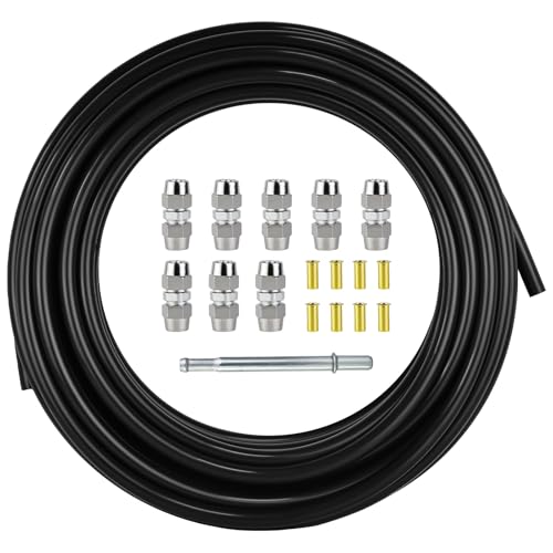 Mupera 25 Feet 5/16 Fuel Line Repair Kit, Upgraded 5/16 Nylon Fuel Line Tubing (8mm), Automotive Universal for Cars and Trucks, Replacement FLK-56 Kit