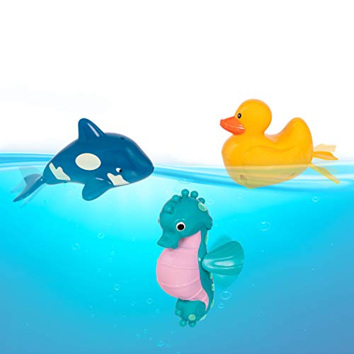 Battat – Wind-Up Bath Toys – 4 Pcs – Animal Water Toys For The Tub, Pool – Floating, Swimming – Seahorse, Croc, Whale, Duck – For Toddlers – 2 Years + #TOP2