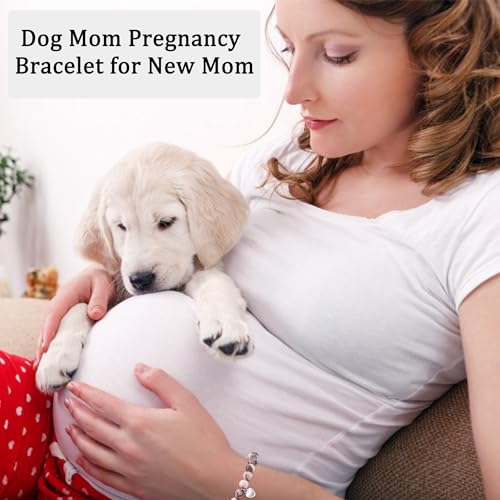 JOGDIAM New Mom Gifts for Women, Dog Mom Pregnancy Bracelet Gifts for Pregnant Women, Expecting Mom Mommy to Be Gifts for First Time Moms, 1st First Mothers Day Gifts for Baby Shower Gender Reveal - Thumbnail 7