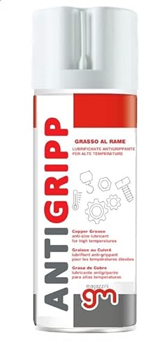 Magazzini GM ANTIGRIPP, Grasso Spray al Rame Antigrippante per Alte Temperature fino a 1100°C, Lubrificante Idrorepellente, Previene Usura e Corrosione, 400ml (1)