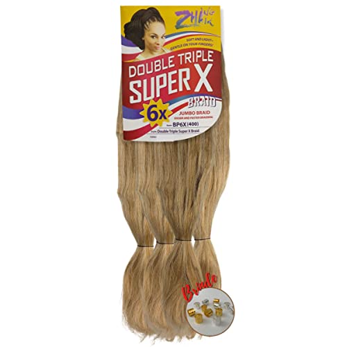Jumbo Super X Cabelo Para Tranças Jumbão Box Braids Pacote 400 Gr Double Triple (M27 Mesclado/Loiro