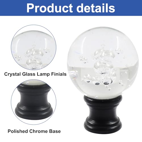 Decoración superior de lámpara con remates de cristal refinados 4
