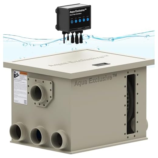 Drum Filter | RDF 8000GPH | Fully Automatic Self-Cleaning Water Filter | Koi Pond, Aquaculture, Fish Farm, Hydroponics, Aquaponics, Natural Swimming Pool, Aquarium, Bead Sand | 220-240V 50-60Hz 25211