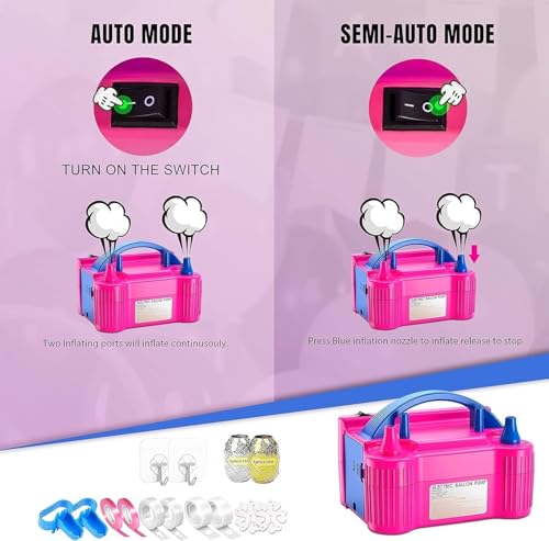 Electric Balloon Pump - Dual Nozzle, Portable Inflator For Party Decorations, Wedding, Birthday, Activities And Festival Decoration - Uk Seller - 5