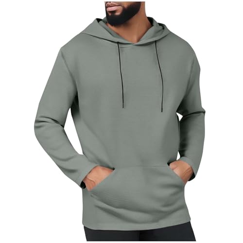 Cambkatl Men's Workout Hoodies Long Sleeve Basic Solid Sweatshirt 2025 Fall Casual Pullover Loose T-Shirts with Pockets