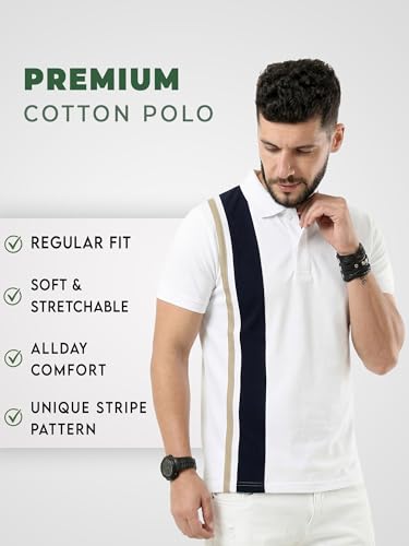 Image of fanideaz Branded Mens Half Sleeve Cotton Striped Polo T-Shirt for Mens || Polo Tshirt for Men || Branded Tshirt for Men