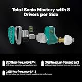 Linsoul KZ AS16 Pro Przewodowe słuchawki douszne, 16 przetworników zrównoważonych armatur HiFi Bass w słuchawkach dousznych z odłączanym kablem 0,75 mm 2-pinowym(Czarny,Bez Mikrofonu)