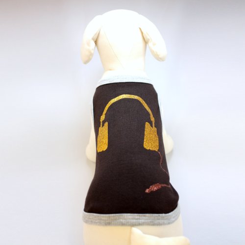 Alphadog Series Headphone Glitter Printed Tank Top T-Shirt For Your Dog Or Cat (M, Aqua) #TOP3