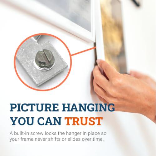 Image of PHS Metal Picture Hanger for Aluminum Framing - L Shaped D Ring Hangers with Screws - Frame Hooks for Back of Frame - Picture Framing Hardware - 24 Pcs