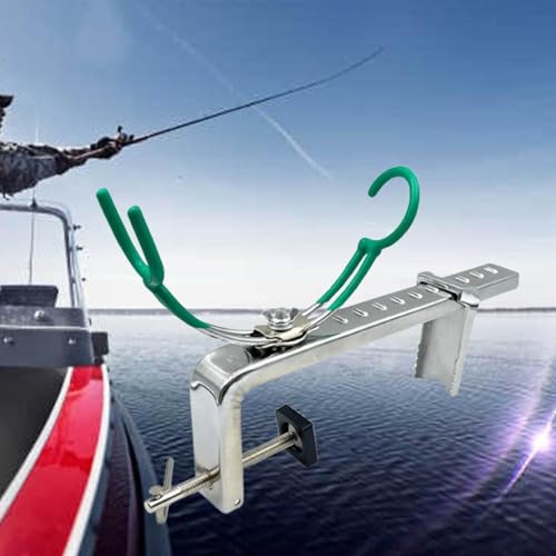 Pegciuho Suporte de vara de pesca em aço inoxidável, equipamento de pesca resistente, rotação 360 °,