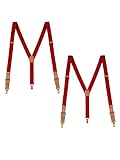 Buyless Fashion Leather End 2 Pack Suspenders for Men - 48