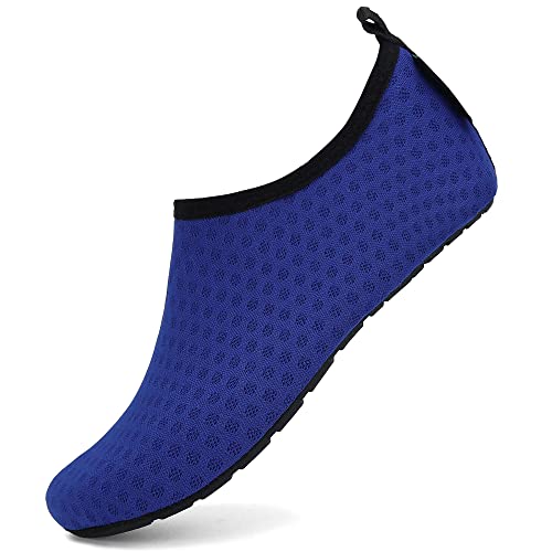 SAGUARO Niños Niñas Zapatos de Agua Mar y Deportes Acuáticos Secado Rápido Natación Zapatos Zapatillas de Agua de Playa Surf Escarpines de Verano Piscina,Mesh Azul 34/35 EU