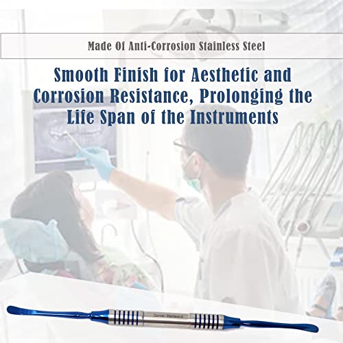 Periosteal Dental Elevator Freer Oral Implant Double Ended Instrument Sharp/Blunt Ends, O.r Grade Stainless Steel Hollow Handle Blue Titanium Coated Surgical Dental Ophthalmic Instruments #TOP4