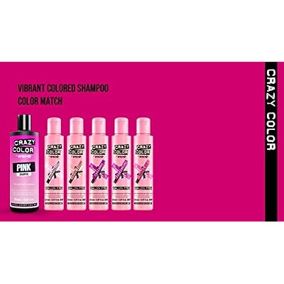 Crazy Color Pink Colored Shampoo To Refresh and Prolong Semi-Permanent Color Treated Hair 250ml