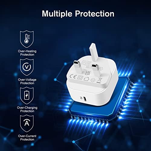 ARCCRA 20W USB C Charger Plug with 2m Type-C Fast Charging Cable, PD Power Adapter and USB C to C Cable, Compatible with iPad Pro/Air/mini, Switch, Samsung Galaxy, Xiaomi, OPPO, Realme Phones, etc.
