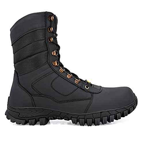 OMEE GOLD Men's Black Leather Tactical Combat Ring NCC/Army/Military Boot