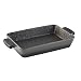 Produktbild axentia Auflaufform Sorrel in Grau - Lasagneform 43cm - Ofenform antihaftbeschichtet - Keramikform backofengeeignet - Gratinform mit abnehmbaren Silikongriffen - Backform weiße Punkte - Küchen-Zubehör