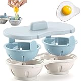 MUMIK Microwave Egg Cooker, 2022 Upgrade Microwave Egg Poacher 2 Eggs Poached Egg Maker Egg Steamer...