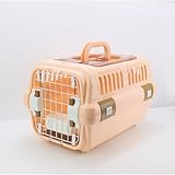 PVTKペットキャリーケース 耐荷重 5KG/10KG 頑丈 フードボウル & メッシュカバー付き 大きめ 猫犬兼用 航空輸送対応 持ち運び簡単 組立簡単 旅行通院防災に適す (L,オレンジ)