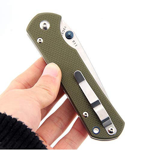Sanrenmu Land 911 Pocket Knife Folding Knife 12C27 Blade G10 Handle Liner Lock Pocket Edc Knife (Army Green,G10) #TOP7