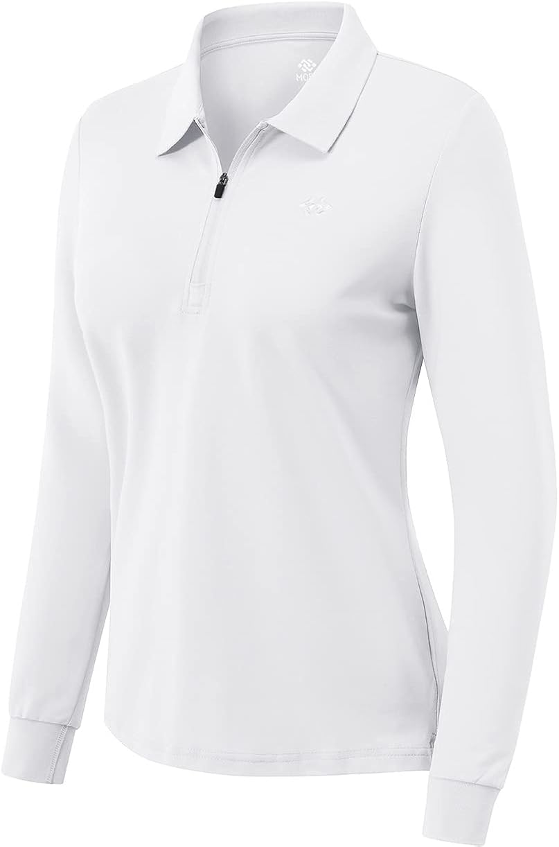 Women Long Sleeve Golf Polo Shirts UPF 50+ Sun Protection Ladies Golf Tops for Tennis Bussiness : Sports & Outdoors