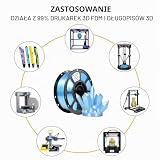 iBOSS Sparkle PLA + filament 1,75 mm, brokatowy, niebieski, przezroczysty, 1 kg +/-0,02 mm, mocny i trwały, błyszczący filament z nadrukiem 3D (brokat niebieski)