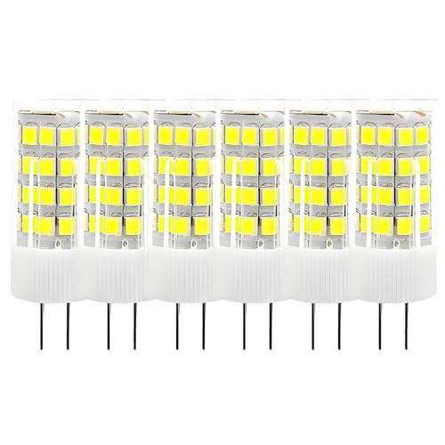 HUAMu 6X G4 Bombilla de LED 5W Bombilla Lámpara LED 51 SMD 2835LEDs Blanco Frío 6000K Iluminación LED Super Brillante 500LM LED Bulb AC/DC12V