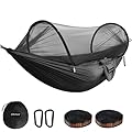 Chihee Ultra-Light Travel Camping Hammock Pop-up Net Hammock 660lbs Load Capacity,Breathable,Quick-drying Parachute Nylon 2 Premium Carabiners,2 Tree Slings Included for Outdoor Backpacking Hiking