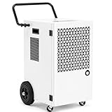 Megonia Deshumidificador Industrial Grandes Superficies 120L/Día: Área 300m²/600m3 Deshumidificadores con Sensor de Humedad Eléctrico Temporizador 24H Depósito de 7L para Trastero Baño y Garaje