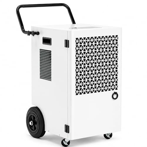 Megonia 120L/Day Commercial/Residential Dehumidifier: White 300m2/600m3 7L Tank 500m/h Air Flow 715W Adjustable Humidity Control Digital Display Continuous Mode