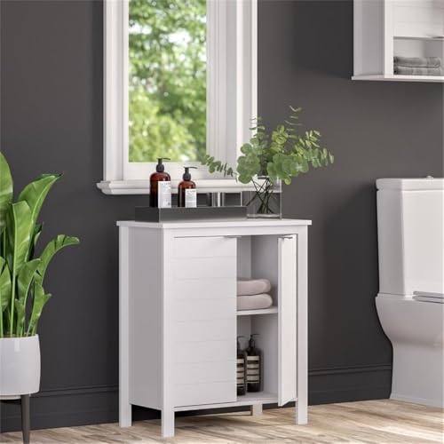 RiverRidge Madison Two Door Floor Bathroom Storage Cabinet Freestanding Linen Cabinet with 3 Shelves and Double Doors Bathroom Cabinet for Towel Storage by RiverRidge - Image 2