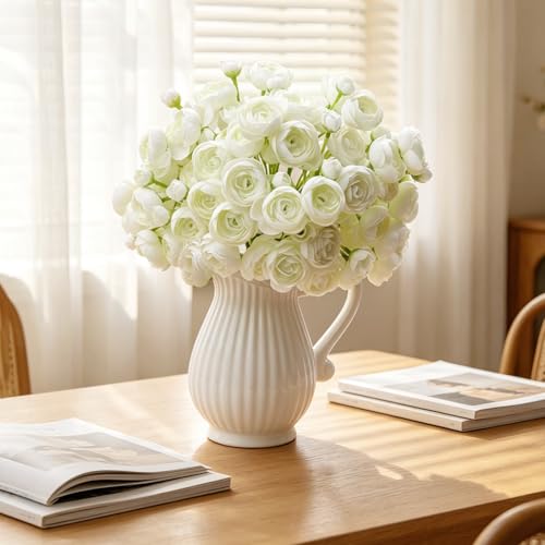 LzLflor 32Pcs Ivory White Ranunculus Artificial Flowers DIY Home Wedding by LzLflor - Used condition - Image 7