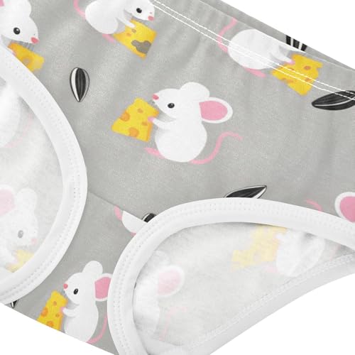 Cute Cartoon Mice Pink Grey Toddler Underwear Floral 2t Cotton Little Girl Panties Artistic Underpants Briefs4