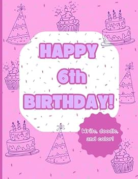 Paperback Happy 6th Birthday Coloring Book: Girls Birthday Book
