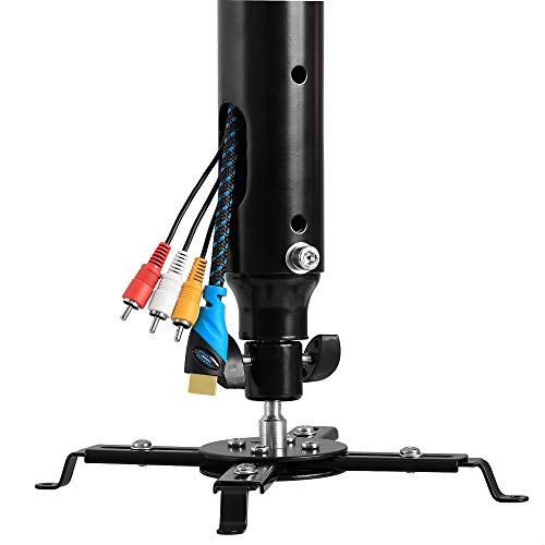 Cheetah Mounts APMEB Universal Projector Ceiling Mount Includes a 27" Adjustable Extension Pole and a Twisted Veins 15' HDMI Cable