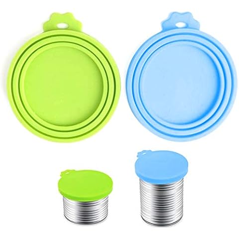 OYEFLY Tierfutter-Dosendeckel,3 in1 Größe-Universal-Silikon-Dosendeckel für Tierfutterdosen,spülmaschinengeeignet. Deckel für Dosen für Hunde und Katzen BPA-frei (2 Sätze) Cover
