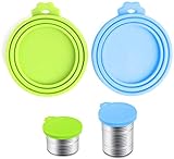 OYEFLY Tierfutter-Dosendeckel,3 in1 Größe-Universal-Silikon-Dosendeckel für Tierfutterdosen,spülmaschinengeeignet. Deckel für Dosen für Hunde und Katzen BPA-frei (2 Sätze)