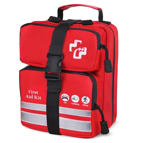 450 Piece Premium First Aid Kit, Water-Resistant Emergency Medical Kit with MOLLE System for Car, Home, Travel, Camping, Hiking & Outdoor Preparedness