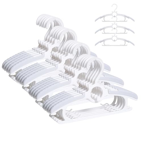 Image of Baby Hangers,20pack Grey Kids Clothes Hanger Plastic, 11-14" Adjustable Bulk Perchas for Newborn, Non-Slip Children Outfit Bear Hanger for Girl Boy Toddler Infant Nursery