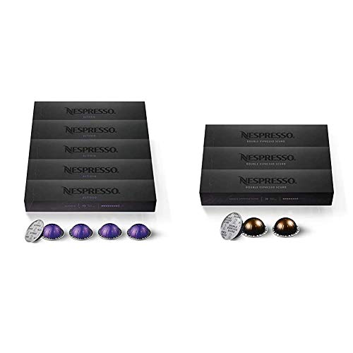 Nespresso Capsules VertuoLine Altissio Medium Roast and Double Espresso Scuro Dark Roast Espresso Coffee Pods (60 Count)