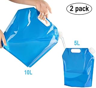 Collapsible Water Container, Amison 5L + 10L Portable Foldable Water Tank BPA Free