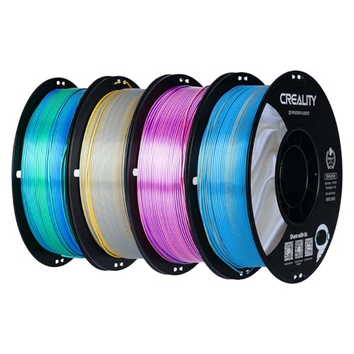 Image of Creality Silk PLA Filament Multicolor 4 Kg, Smooth, Silky 3D Printer Filament 1.75mm, + /-0.02mm, Enhanced Printability, 3D Printing Filament, 4 Spools 1Kg
