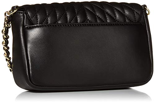 Karl Lagerfeld Paris Womens Agyness Quilted Flap Crossbody, Blk/Gold, One Size Us #TOP1