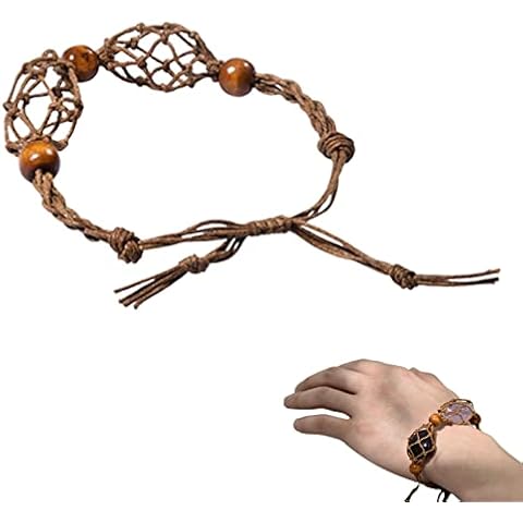 Bracelet Empty Stone Holder, Adjustable Cord Empty Stone Holder Crystal, Pearl Holder Cage Bracelet, Crystal Bracelet Holder, Cage Bracelet, Bracelet Cord For Jewellery Making (excluding Stones) Cover