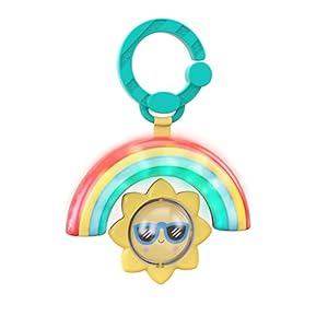 Bright Starts Sun Shaker Shake & Glow Baby Activity Toy – Musical Light Up Infant Toy, Take Along for Ages 3 Months+