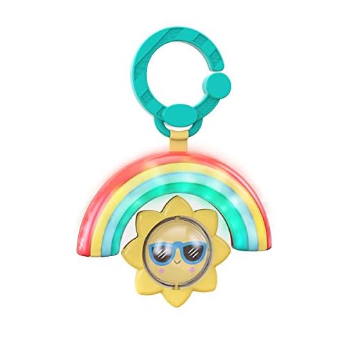 Bright Starts Sun Shaker Shake & Glow Baby Activity Toy - Musical Light Up Infant Toy, Take Along for Ages 3 Months+