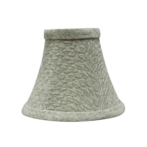 Image of Aspen Creative 30054-6, Bell Clip-On Chandelier Lamp Shade, Light Grey, 3 inch Top x 6 inch Bottom x 5 inch Slant Height, Set of 6