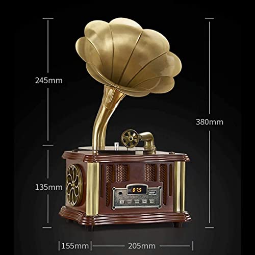 Gramophone phonographe rétro, Tourne-Disque Bluetooth avec klaxon en cuivre et télécommande, Haut-parleurs Doubles Haute… - Les Beatles, Paul McCartney, John Lennon, RIngo Starr, George Harrison Gramophone phonographe rétro, Tourne-Disque Bluetooth avec klaxon en cuivre et télécommande, Haut-parleurs Doubles Haute… – Image 6
